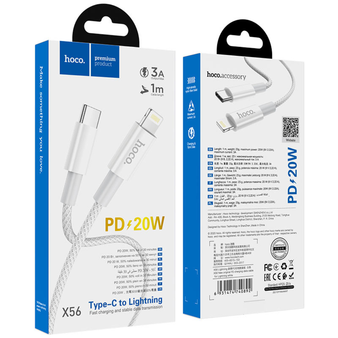 Hoco Cable Type-C to Lightning “X56 New original” PD
