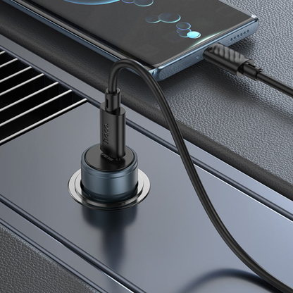 Hoco Car charger “Z57 Glorious” 30W cable set with Type-C to Type-C cable | Metal Grey