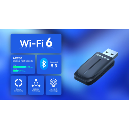 LB-LINK WDN951AX AX900 Wi-Fi 6 Bluetooth-Compatible 5.3 USB Adapter