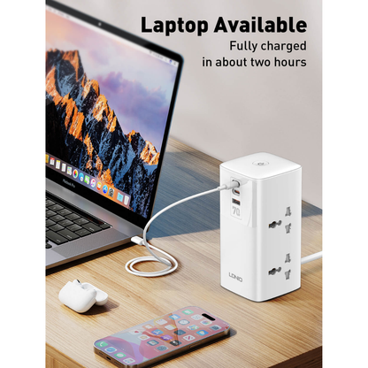 LDNIO 70W Multifunctional Universal Desktop Power Adapter SC4383