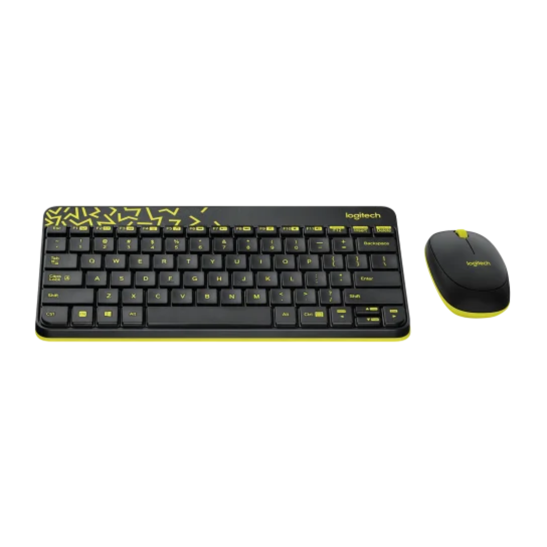 Logitech MK240 Wireless Keyboard and Mouse Combo | Eng./Ar. | Black/Chartreuse Yellow