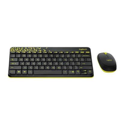 Logitech MK240 Wireless Keyboard and Mouse Combo | Eng./Ar. | Black/Chartreuse Yellow