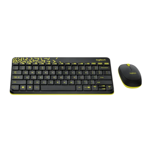 Logitech MK240 Wireless Keyboard and Mouse Combo | Eng./Ar. | Black/Chartreuse Yellow