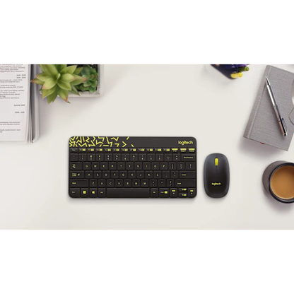 Logitech MK240 Wireless Keyboard and Mouse Combo | Eng./Ar. | Black/Chartreuse Yellow