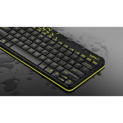 Logitech MK240 Wireless Keyboard and Mouse Combo | Eng./Ar. | Black/Chartreuse Yellow
