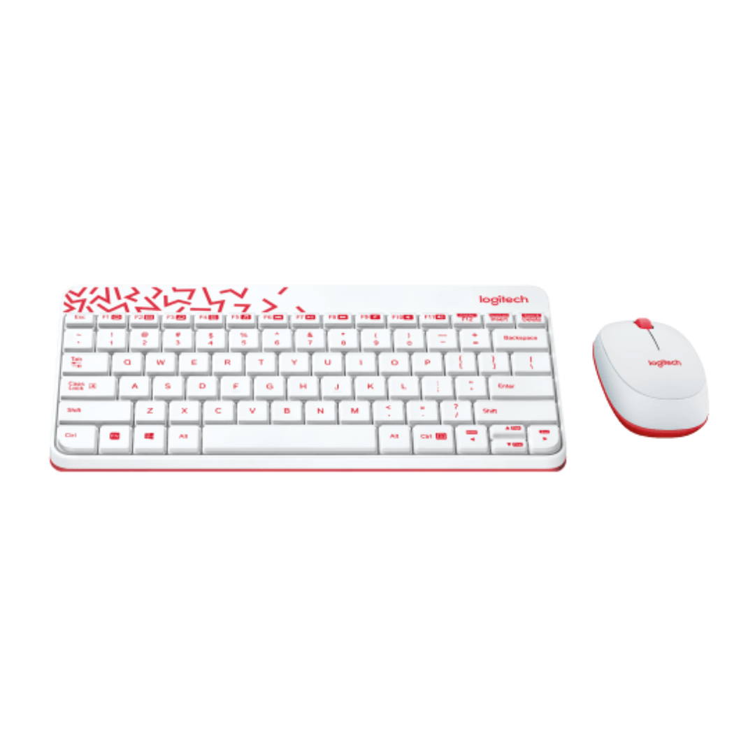 Logitech MK240 Wireless Keyboard and Mouse Combo | Eng./Ar. | White/Vivid Red