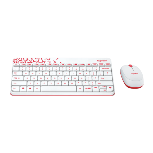 Logitech MK240 Wireless Keyboard and Mouse Combo | Eng./Ar. | White/Vivid Red