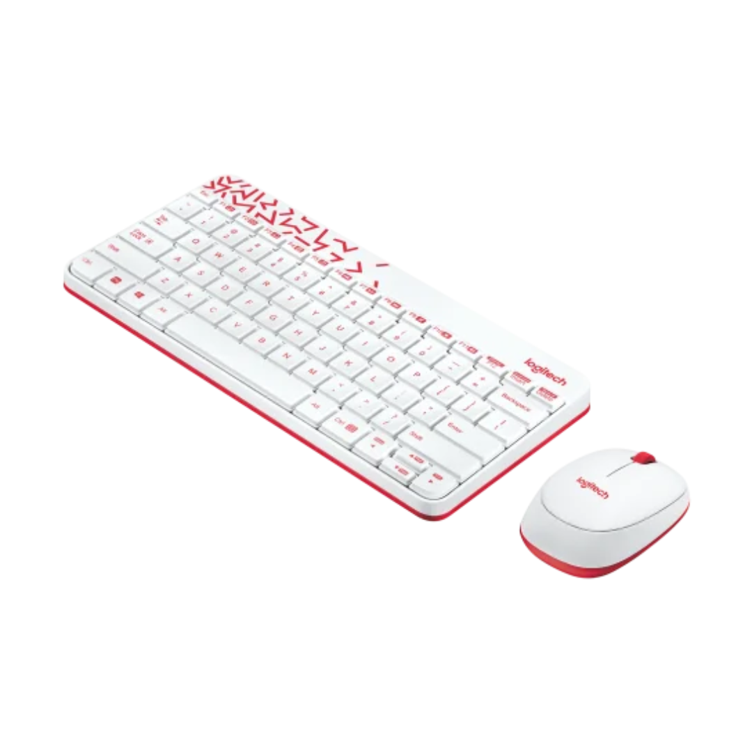 Logitech MK240 Wireless Keyboard and Mouse Combo | Eng./Ar. | White/Vivid Red
