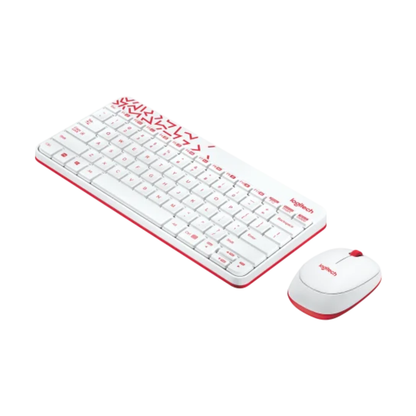 Logitech MK240 Wireless Keyboard and Mouse Combo | Eng./Ar. | White/Vivid Red