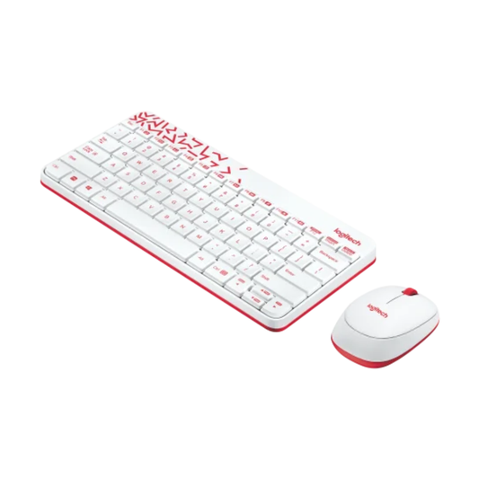Logitech MK240 Wireless Keyboard and Mouse Combo | Eng./Ar. | White/Vivid Red