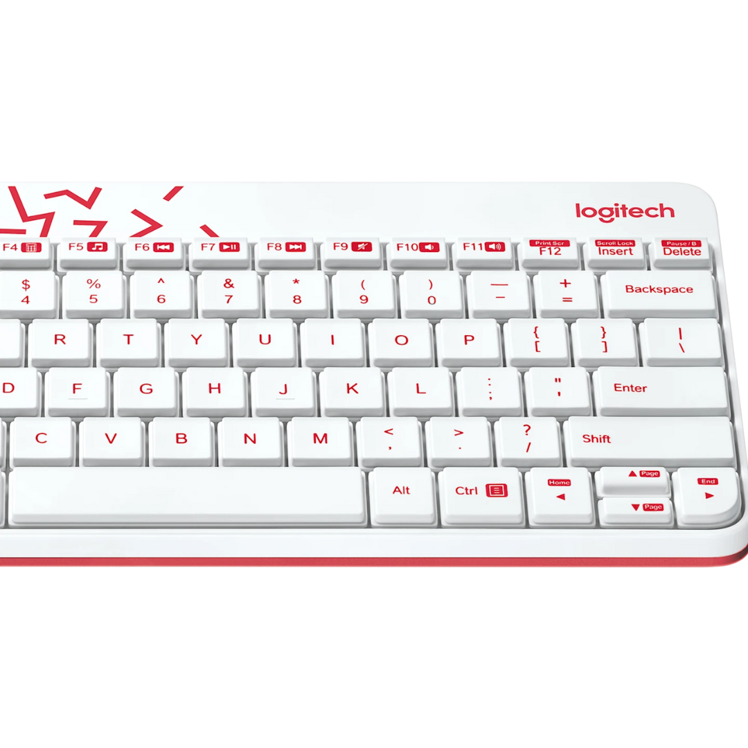 Logitech MK240 Wireless Keyboard and Mouse Combo | Eng./Ar. | White/Vivid Red