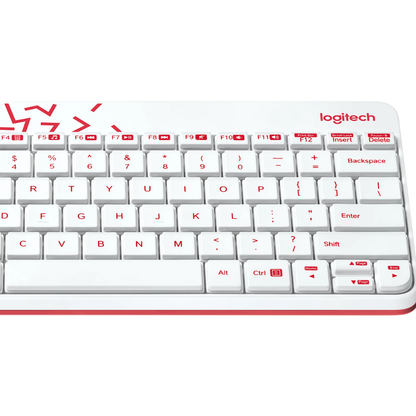 Logitech MK240 Wireless Keyboard and Mouse Combo | Eng./Ar. | White/Vivid Red