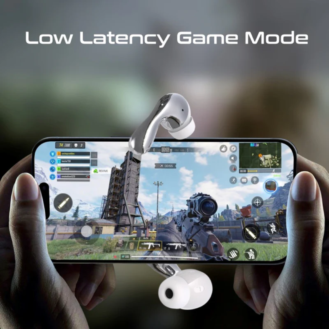 Promate High-Definition Hybrid ANC TWS Earbuds with IntelliTouch - Baton | White