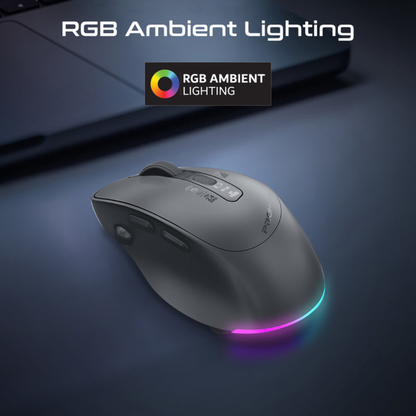 Promate Blix-3M Silent-Click 1600DPI Triple-Mode Rechargeable Mouse with Multi-Device Connectivity | Black
