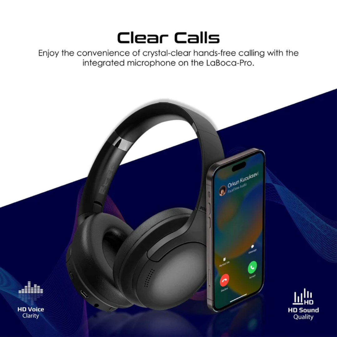Promate High Fidelity Over-Ear Wireless Headphones - LaBoca-Pro | Black