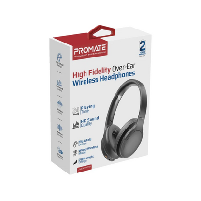 Promate High Fidelity Over-Ear Wireless Headphones - LaBoca-Pro | Black