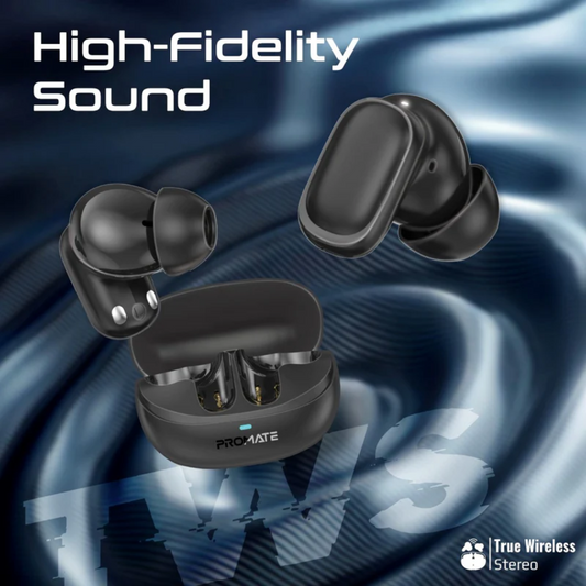 Promate High-Definition TWS Earbuds with Intellitouch - Lush-Pro | Black