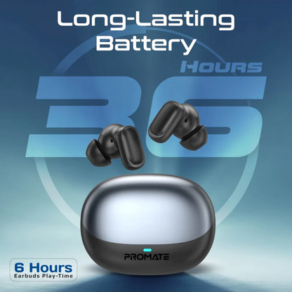 Promate High-Definition TWS Earbuds with Intellitouch - Lush-Pro | Black