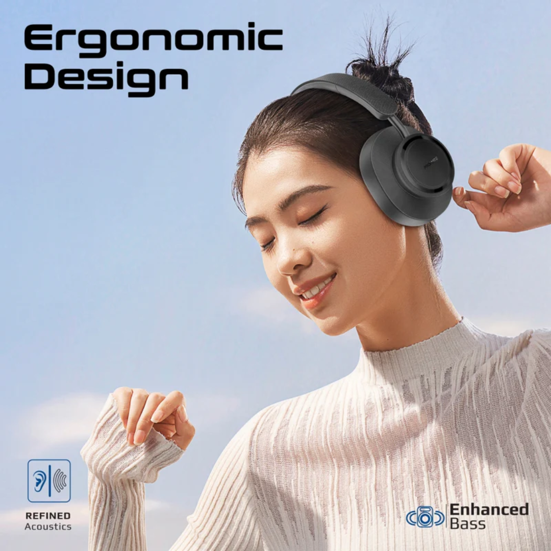 Promate High Fidelity Over-Ear Wireless Headphones - Takt | Black