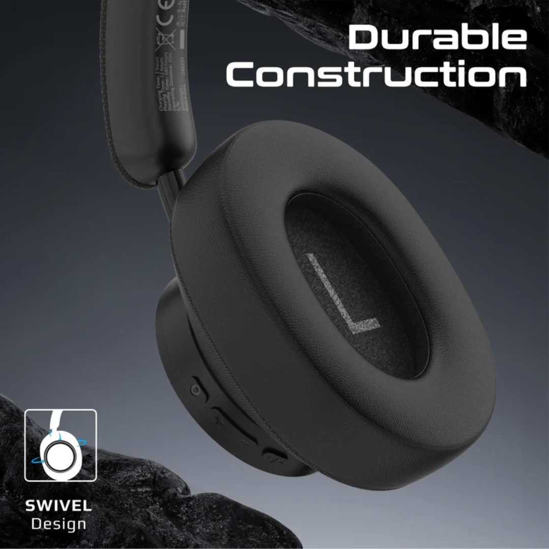 Promate High Fidelity Over-Ear Wireless Headphones - Takt | Black