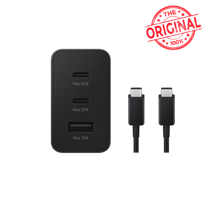Samsung 65W Power Adapter with USB-C to USB-C cable (Original) | Black