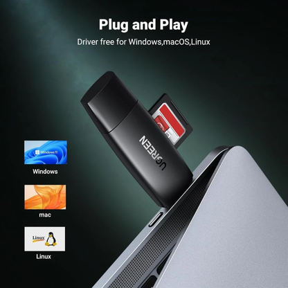 UGREEN 80191 USB-C +USB TF/SD 3.0 Card Reader