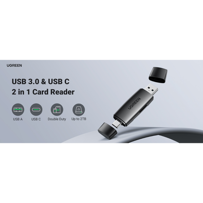 UGREEN 80191 USB-C +USB TF/SD 3.0 Card Reader